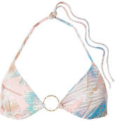 Thumbnail for your product : Melissa Odabash Miami Embellished Printed Triangle Bikini Top - Baby pink