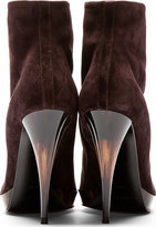 Thumbnail for your product : Burberry Purple Suede Grace Ann Ankle Boots