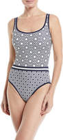 Thumbnail for your product : Tory Burch Octagon-Print Scoop-Neck One-Piece Swimsuit