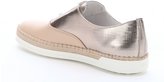 Thumbnail for your product : Tod's Beige And Metallic Leather Slip-On Espadrille Sneakers