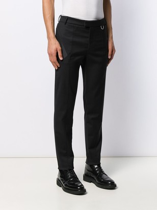 Les Hommes Leather Panelled Trousers