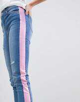 Thumbnail for your product : Chorus Tall Pink Foil Side Stripe Skinny Jeans