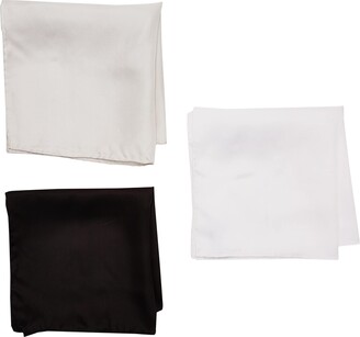 Stacy Adams Men's 100% Silk Hand Rolled 17"x 17" Pocket Square Three Piece Set