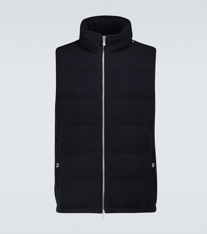 Brunello Cucinelli Cashmere padded gilet - ShopStyle Vests