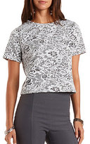 Thumbnail for your product : Charlotte Russe Floral Jacquard Boxy Tee