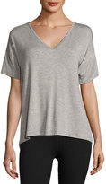 Thumbnail for your product : Beyond Yoga Roll the Slice Split-Back Athletic Tee, Gray