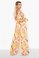 Thumbnail for your product : boohoo Bardot Printed Crop & Wide Leg Trousers
