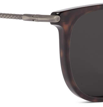 Bottega Veneta Square-Frame Tortoiseshell Acetate and Gunmetal-Tone Sunglasses - Men - Tortoiseshell