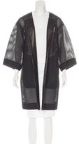 Thumbnail for your product : Reed Krakoff Leather-Accented Mesh Coat