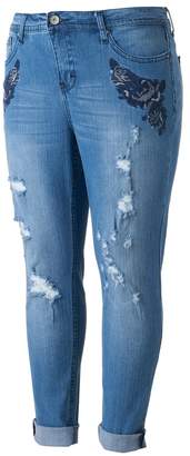 Hydraulic Juniors' Plus Size Emma Ripped Ankle Jeans