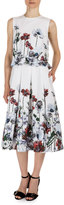 Thumbnail for your product : Erdem Muriel Floral-Print Midi Dress, White/Red
