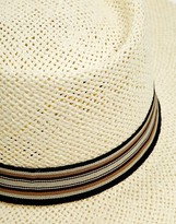Thumbnail for your product : Liquorish Straw Boater Hat