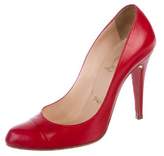 Thumbnail for your product : Christian Louboutin Leather Round-Toe Pumps