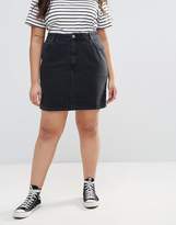 Thumbnail for your product : ASOS Curve Design Curve Denim Original High Waisted Skirt In Washed Black