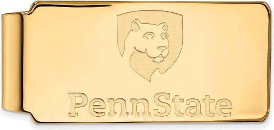 Black Bow Jewelry Co. BlackBowJewelry14kYellowGoldPlatedSterlingSilverPennStateNittanyLionsNCAARectangleMoneyClip
