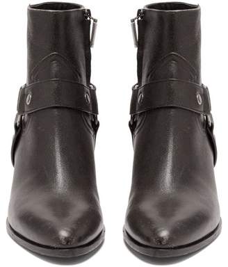 Saint Laurent West Leather Ankle Boots - Womens - Black