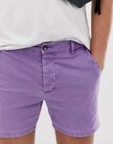 Thumbnail for your product : ASOS Design DESIGN skinny shorter chino shorts in washed lilac