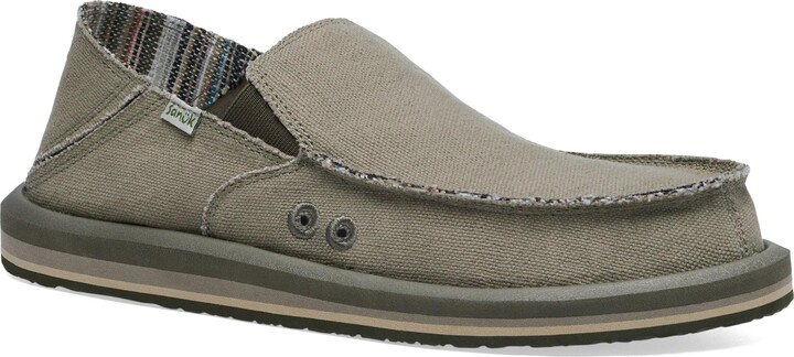 Sanuk Mens Donny Hemp Loafers | Mens Shoes | Slip On Shoes for Men | Men's Slip-on Loafers | Memory Foam Footbed