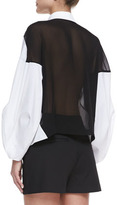 Thumbnail for your product : Robert Rodriguez Poplin & Silk Combo Illusion Long-Sleeve Shirt