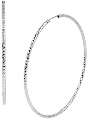 Kenneth Cole New York Large Faceted Hoop Earrings, 2.7in - Silvertone