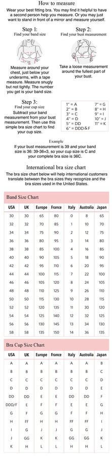 Bali Bralette Size Chart