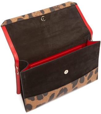 Christian Louboutin Loubiblues Leopard-print Leather Clutch Bag - Leopard