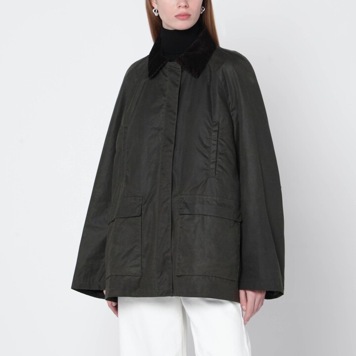 Totême Forest green waxed cotton country jacket