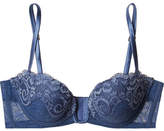 Thumbnail for your product : La Perla Amethyst Leavers Lace-trimmed Stretch-tulle Underwired Bra