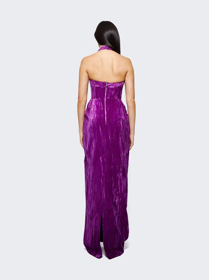 Draped Velvet Maxi Dress