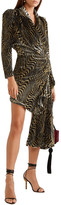 Thumbnail for your product : Dodo Bar Or Wrap-effect Ruched Metallic Velvet-jacquard Mini Dress