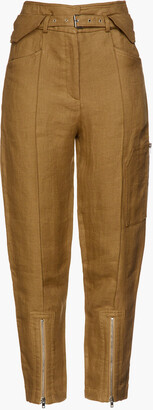 IRO Tria Belted Linen And Cotton-blend Straight-leg Pants
