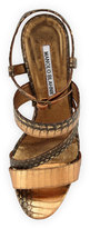 Thumbnail for your product : Manolo Blahnik Felix Strappy Snakeskin Sandal, Bronze