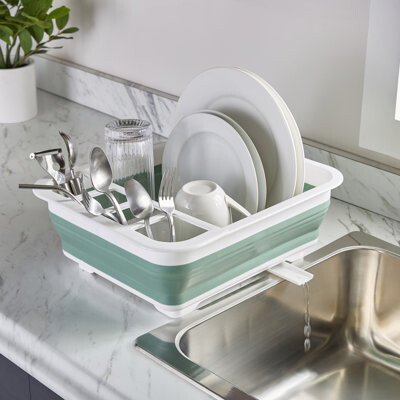 Kitchen Details Collapsible Dish Rack in Sage