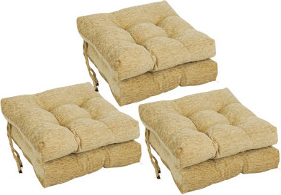 Winston Porter 16-Inch Square Jacquard Chenille Tufted Chair Cushions
