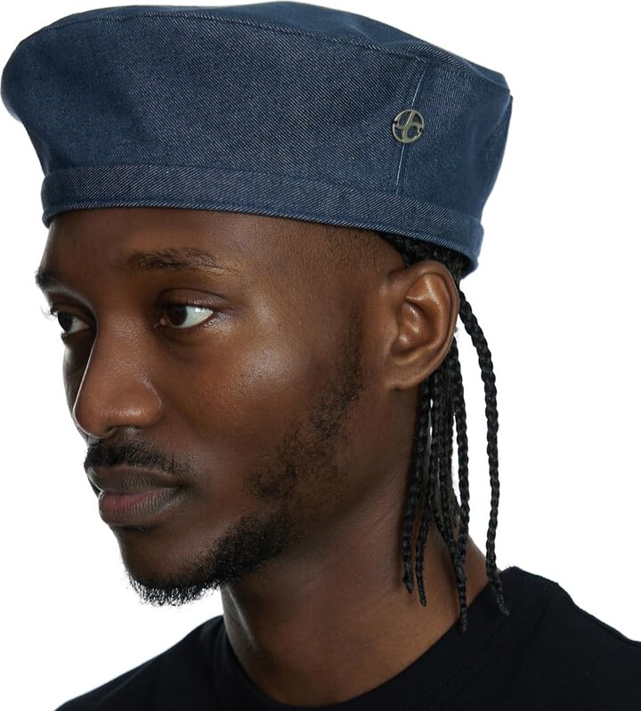 Beret Hats For Women UNDERCONTROL Extra Large Oversized Painter Artist Beret Hat For XXL Big Head Hand Stitched Steel Label Adjustable Non Fade Denim Unisex XL Plus Size Korean (Denim Black Extra