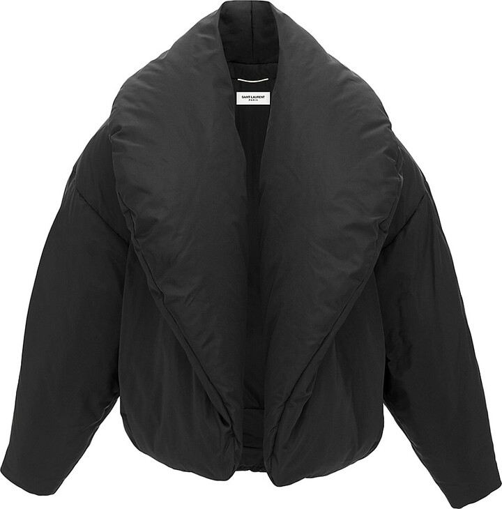 Saint Laurent Cropped Puffer Jacket In Silk Taffeta ShopStyle