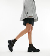 Thumbnail for your product : Topshop Wide Fit Amy chunky flat shoe with buckle in black