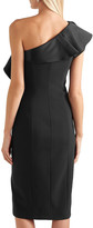 Thumbnail for your product : Michael Kors Collection One-shoulder Ruffled Wool-blend Crepe Dress