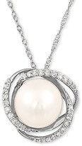 Thumbnail for your product : Honora Cultured Freshwater Pearl (8mm) & Diamond (1/8 ct. t.w.) 18" Pendant Necklace in 14k Yellow Gold or White Gold