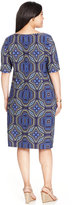 Thumbnail for your product : London Times Plus Size Tribal-Print Shift