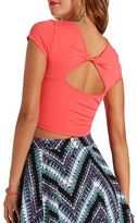 Thumbnail for your product : Charlotte Russe Twist Back Cotton Crop Top