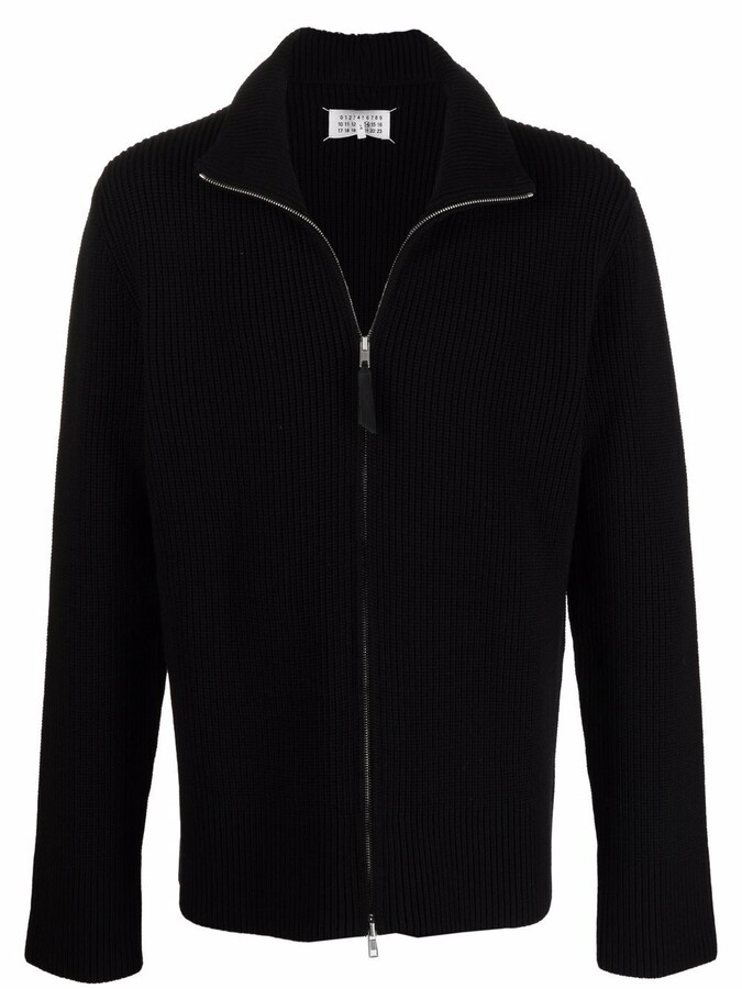 Maison Margiela Ribbed-Knit Zip-Front Cardigan - ShopStyle
