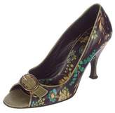 Thumbnail for your product : Dolce & Gabbana Floral Peep-Toe Pumps