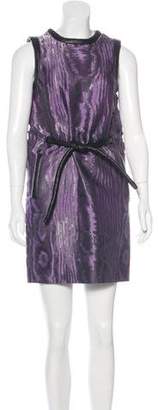 Christopher Kane Silk Leather-Trimmed Dress