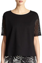 Thumbnail for your product : Lafayette 148 New York Ponte Cutout-Detail Top