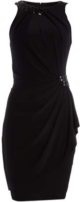 JS Collections Jersey dress with beaded halter neck