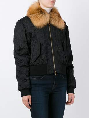 Lanvin fox fur collar bomber jacket