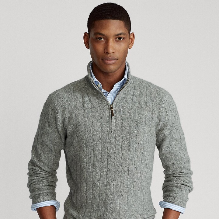 mens half zip cashmere sweater