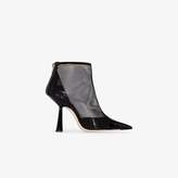 Thumbnail for your product : Jimmy Choo black Kix 100 patent mesh ankle boots
