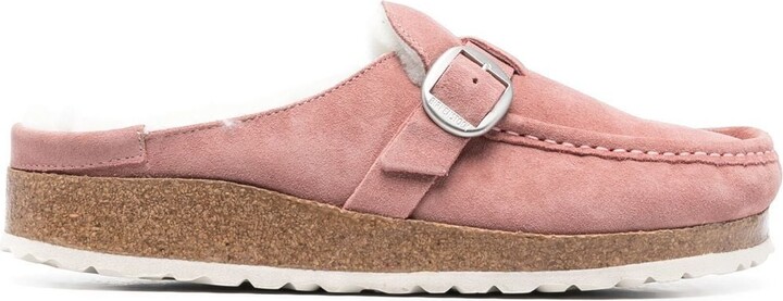 shearling birkenstock mules